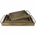 Tarifa 3 x 16.5 x 27 in. Dark Brown Wooden Trays TA3095296